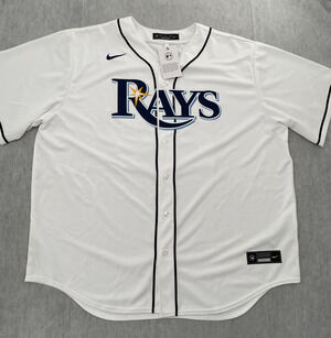 Tampa Bay Rays Jersey Adult 3XL White Nike Engineered MLB Baseball Mens XXXL NEW